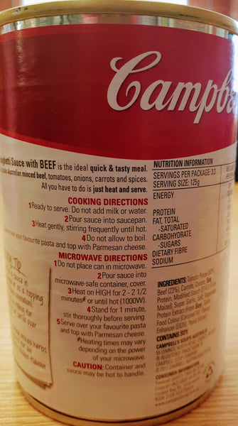 Campbells Spaghetti Sauce With Beef 410 g