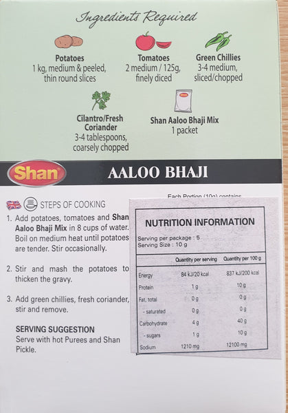 ALOO BHAJI, SHAN, 50G