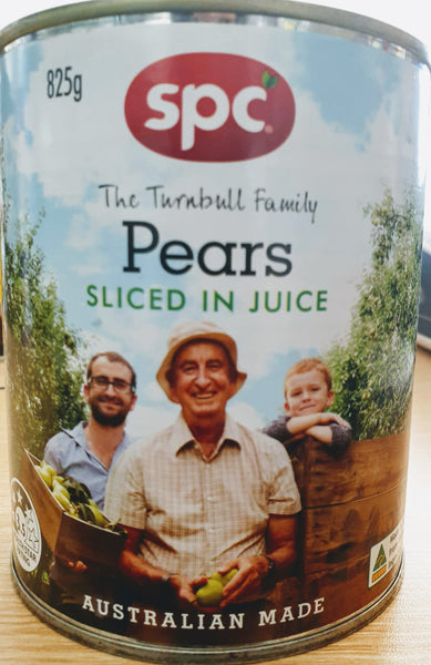 SPC Pears sliced in Juice, 825 g
