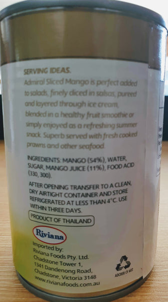 Admiral sliced mango, 425 g