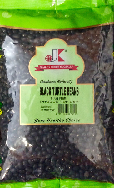 BLACK TURTLE BEANS, JK, 1KG