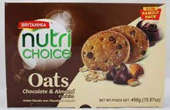 Nutri Choice Oats Chocolate and Almond Cookies, Britannia 450g