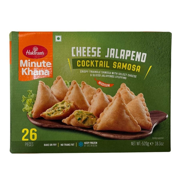 Frozen Cheese Jalapeño Cocktail Samosa, Haldiram 520g