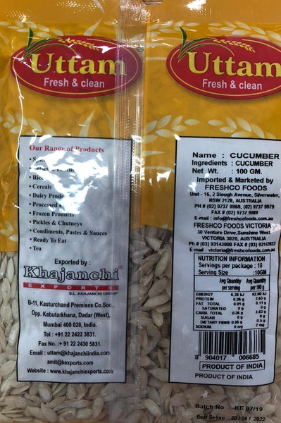 Cucumber Seeds, Uttam 100g