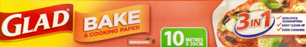 BAKE & COOKING PAPER, GLAD, 10 MTRS X 30 CMS