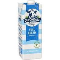 FULL CREAM MILK (LONG LIFE), DEVONDALE, 1L