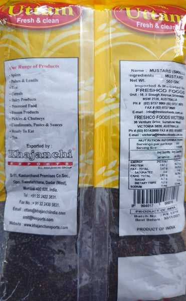 Mustard Seeds Brown Small, Uttam 500g