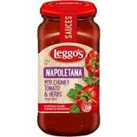 Napoletana with Chunky Tomato & Herbs Pasta Sauce, Leggo's 500g