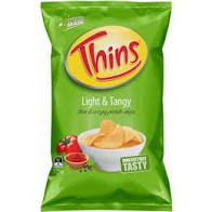 THINS LIGHT & TANGY POTATO CHIPS 175G