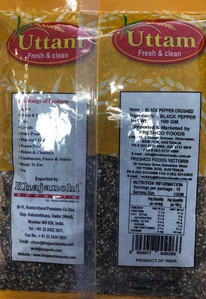 BLACK PEPPER CRUSHED UTTAM 100G