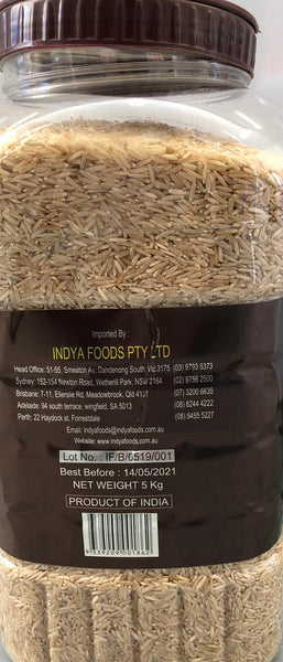 BROWN BASMATI RICE INDYA 5KG