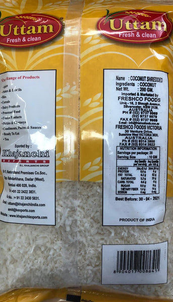 COCONUT SHREDDED UTTAM 200G