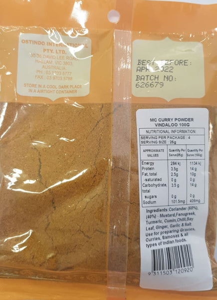 Curry Powder Vindaloo, MC 100g