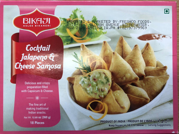 Frozen Cocktail Jalapeno Cheese Samosa, Bikaji 360g