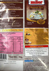 Basmati rice, Extra Long Grain, Miller 5kg