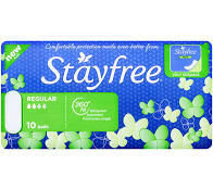 STAYFREE REGULAR PADS, 10PK