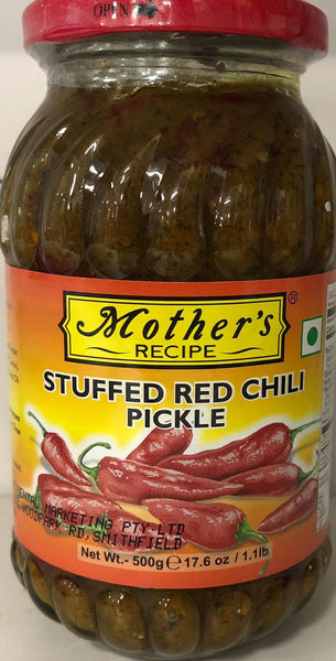 STUFFED RED CHILLI PICKLE MOTHERS RECIPE 500G